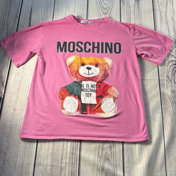 Moschino Couture This Is Not A Moschino Toy Teddy Bear Hot Pink T-Shirt - Good - Picture 6 of 9